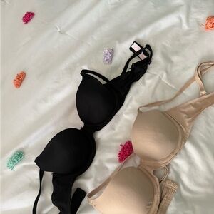 Victoria's Secret Black and Nude T-Shirt Bras Intimates
